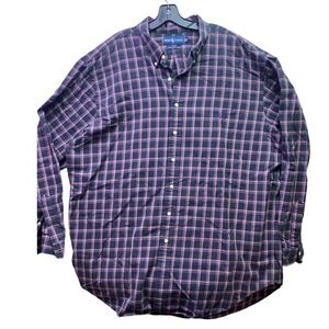 Ralph Lauren Shirt Mens 2XLT Plaid Flannel Preppy Academia Career Office